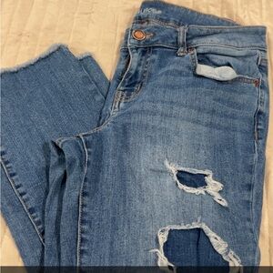 Maurices Light Blue Ripped Skinny Jeans